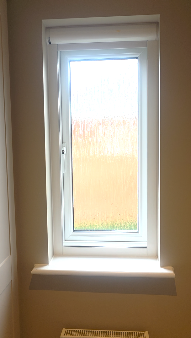 Blackout blind restored Motorised blackout blind repaired and working again, providing blackout coverage to the bedroom window