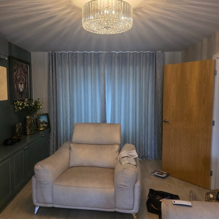 Made to measure smart motorised Somfy wave curtains Made to measure smart motorised Somfy wave curtains installed by TrueShade Interiors