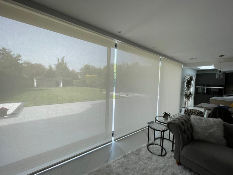 Motorised smart blind installation Motorised blind installed with a neat finish for convenient remote and smart home control